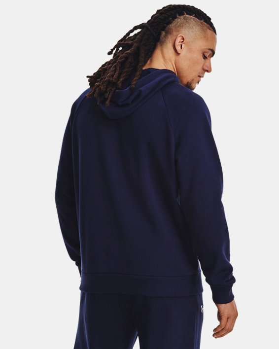 Sudadera con capucha de tejido Fleece y logotipo UA Rival para hombre, Blue, pdpMainDesktop image number 1